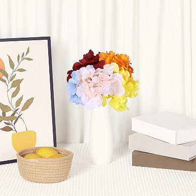 6 Pcs Fake Hydrangea Flowers Bouquets Artificial Silk Flowers with Stems 11.8"