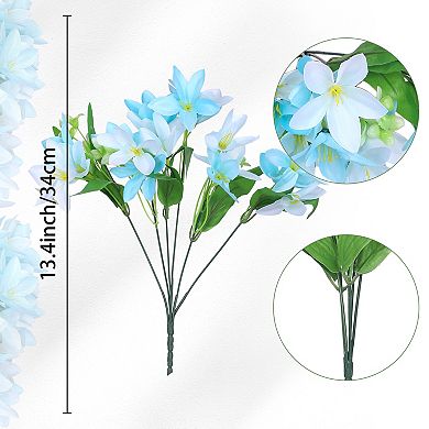 6 Pcs Artificial Lilies Flowers Real Touch Fake Floral Flower Arrangement Decor 13.4"