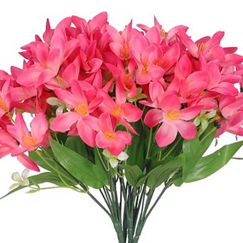 6 pc Artificial Lilies Flowers Real Touch Fake Floral Flower Arrangement Decor 13.4"