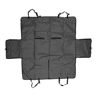Durable Waterproof Car Seat Cover for Pet Dots Pattern Black 1 pc