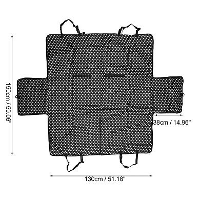 Durable Waterproof Car Seat Cover for Pet Dots Pattern Black 1 Pc