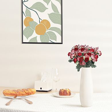 Silk Rose Bouquet Fake Artificial Flowers Wedding Party Home Garden Decoration Pack of 6 10.6"