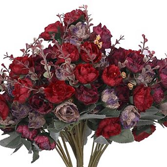 Silk Rose Bouquet Fake Artificial Flowers Wedding Party Home Garden Decoration Pack of 6 10.6"