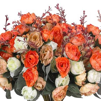 Silk Rose Bouquet Fake Artificial Flowers Wedding Party Home Garden Decoration Pack of 6 10.6"