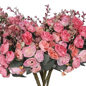 Silk Rose Bouquet Fake Artificial Flowers Wedding Party Home Garden Decoration Pack of 6 10.6"