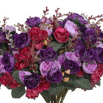 Silk Rose Bouquet Fake Artificial Flowers Wedding Party Home Garden Decoration Pack of 6 10.6"