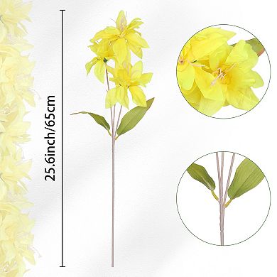 10 Pcs Real Touch Lilies Flowers Long Stem Artificial Flower with 3 Heads 25.6"