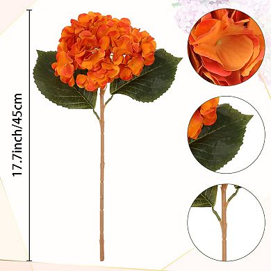 6 Pcs Artificial Hydrangea Silk Flowers Bouquets Fake Floral Plants with Stems 17.7"