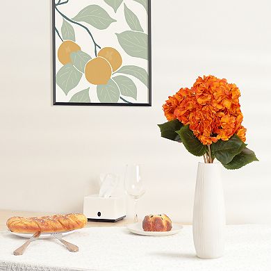 6 Pcs Artificial Hydrangea Silk Flowers Bouquets Fake Floral Plants with Stems 17.7"