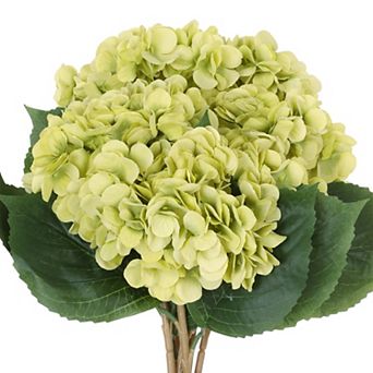 6 pc Artificial Hydrangea Silk Flowers Bouquets Fake Floral Plants with Stems 17.7"