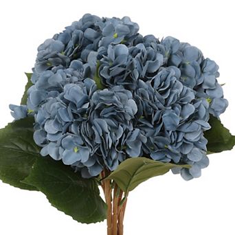 6 pc Artificial Hydrangea Silk Flowers Bouquets Fake Floral Plants with Stems 17.7"