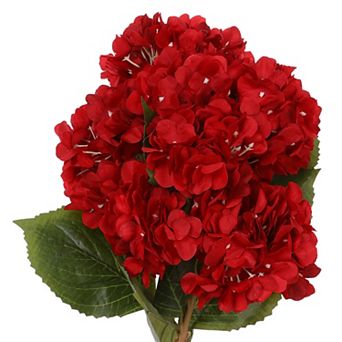 6 pc Artificial Hydrangea Silk Flowers Bouquets Fake Floral Plants with Stems 17.7"