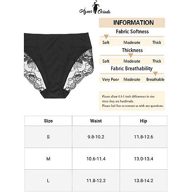 7 Pcs Women's Mid-Rise Lace Trim Brief Panties