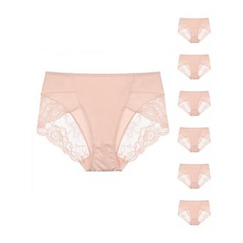 7 pc Women's Mid-Rise Lace Trim Brief Panties