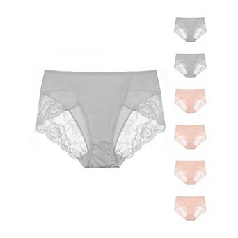 7 pc Women's Mid-Rise Lace Trim Brief Panties