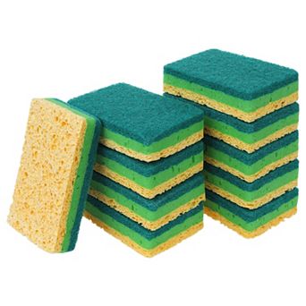 Scrub Dish Sponges, Cleaning Sponges, Stand Up to Stuck on Grime Kitchen Sponges for Household