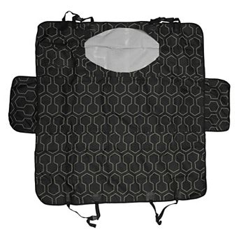 Durable Waterproof Car Seat Cover for Pet Flower Pattern Black 1 pc