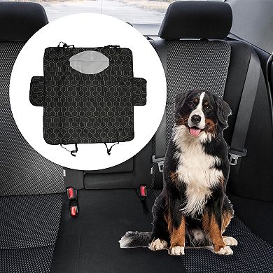 Durable Waterproof Car Seat Cover for Pet Flower Pattern Black 1 Pc