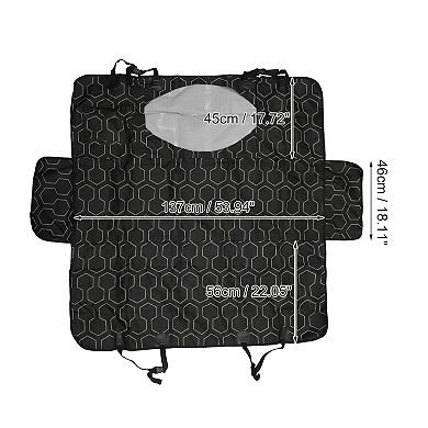 Durable Waterproof Car Seat Cover for Pet Flower Pattern Black 1 Pc