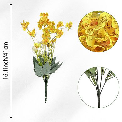 6 Pcs Artificial Orchids Flowers Fake Orchid Plants Bouquets for Decoration 16.1"