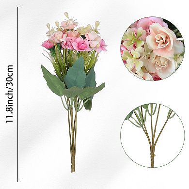 Artificial Silk Flowers Fake Rose Bouquet for Wedding Office Home Floral Decor Pack of 6 11.8"