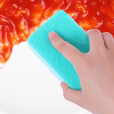 4 Pack, Household Kitchen Cleaning Sponge, Durable Dual Sided Sponge for Dishes, Bathroom
