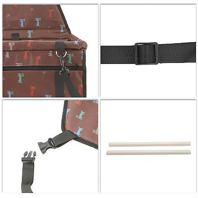 Foldable Car Seat Cover for Pet 15.75"x12.6"x9.84" Dog Print Brown 1 Pc