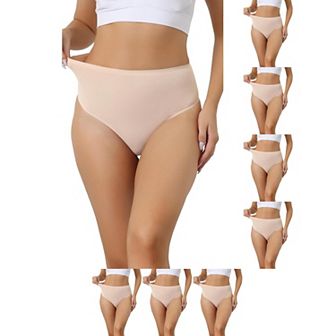 8 Packs Women's Hign Waist G-String Thongs, Tummy Control Stretch Panties, T-back Undepants