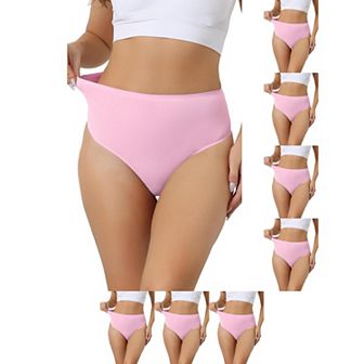 8 Packs Women's Hign Waist G-String Thongs, Tummy Control Stretch Panties, T-back Undepants