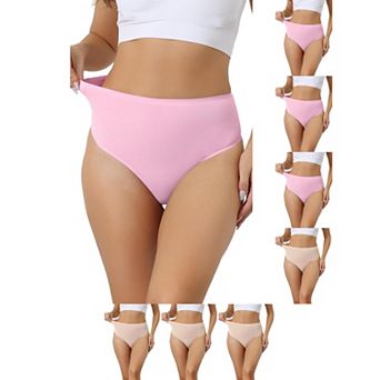 8 Packs Women's Hign Waist G-String Thongs, Tummy Control Stretch Panties, T-back Undepants