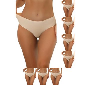 8 Packs Panties for Women Unlined Comfortable Underwear No Show Elastic Waist Brief