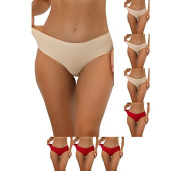 8 Packs Panties for Women Unlined Comfortable Underwear No Show Elastic Waist Brief