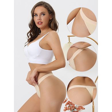 6 Packs Women's Breathable Underwear Leak Proof Stretch Thongs 4 Layers Medium Waist Panties