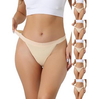 6 Packs Women's Breathable Underwear Leak Proof Stretch Thongs 4 Layers Medium Waist Panties