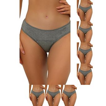 8 Packs Women's Period-Underwear Mid-Waistd Hipster Panties, Available in Plus Size