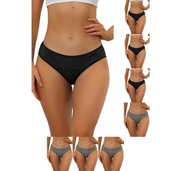 8 Packs Women's Period-Underwear Mid-Waistd Hipster Panties, Available in Plus Size