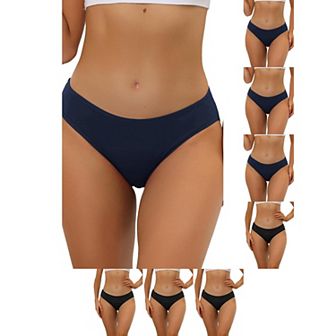 8 Packs Women's Period-Underwear Mid-Waistd Hipster Panties, Available in Plus Size
