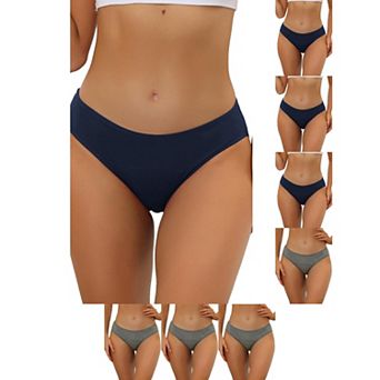 8 Packs Women's Period-Underwear Mid-Waistd Hipster Panties, Available in Plus Size