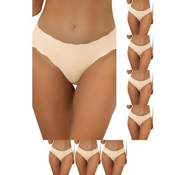 8 Packs Traceless Panties for Women No Show Stretch Solid Underwear Invisible Brief