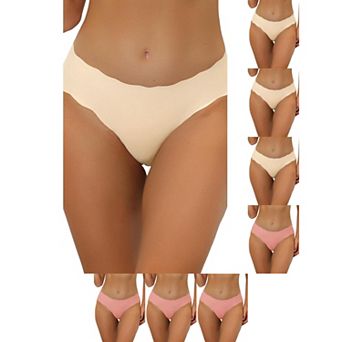 8 Packs Traceless Panties for Women No Show Stretch Solid Underwear Invisible Brief