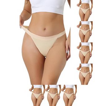 8 Packs Women's Breathable Underwear Leak Proof Stretch Thongs 4 Layers Medium Waist Panties