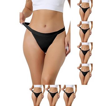 8 Packs Women's Breathable Underwear Leak Proof Stretch Thongs 4 Layers Medium Waist Panties