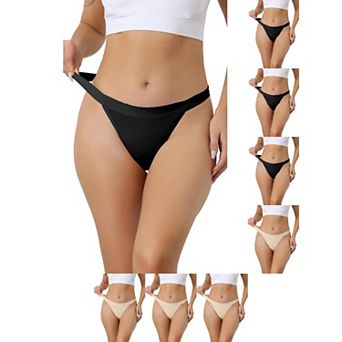 8 Packs Women's Breathable Underwear Leak Proof Stretch Thongs 4 Layers Medium Waist Panties