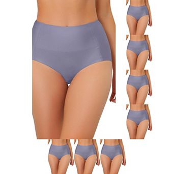 8 Packs Women's Tummy Control No Show Hipster Underwear High-Waisted Breathable Brief