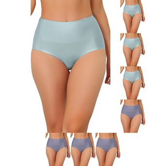 8 Packs Women's Tummy Control No Show Hipster Underwear High-Waisted Breathable Brief