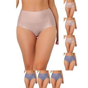 8 Packs Women's Tummy Control No Show Hipster Underwear High-Waisted Breathable Brief