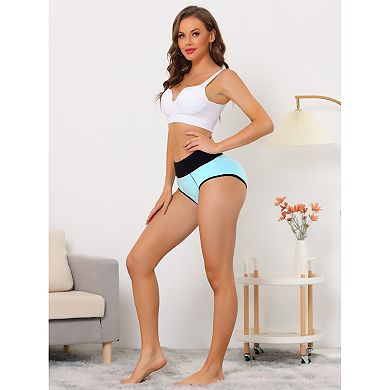 8 Packs Women's High Waist Tummy Control Color-Block Brief, Available in Plus Size