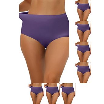 8 Packs Women's Elastic High-Waisted Brief Breathable No Show Hipster Underwear