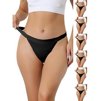 7 Packs Women's Breathable Underwear Leak Proof Stretch Thongs 4 Layers Medium Waist Panties