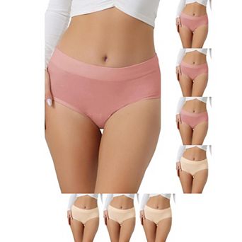 8 Packs Women's Breathable Underwear Cotton Comfortable Stretch 3 Layers High Waist Panties